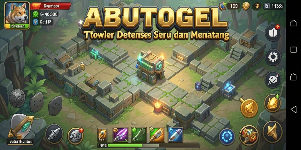 Screenshot ABUTOGEL menampilkan aksi seru dalam gameplay Tower Defense.