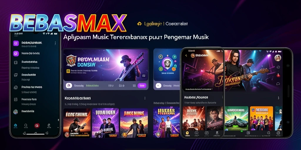 Tampilan gameplay aplikasi musik BEBASMAX yang interaktif.
