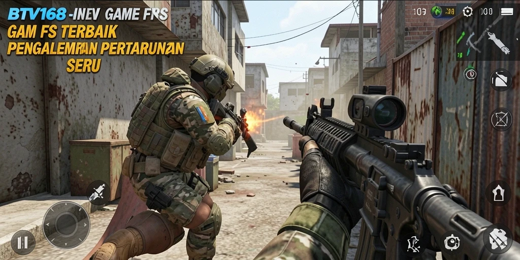 Tampilan gameplay BTV168 yang seru dan realistis dalam aksi FPS.
