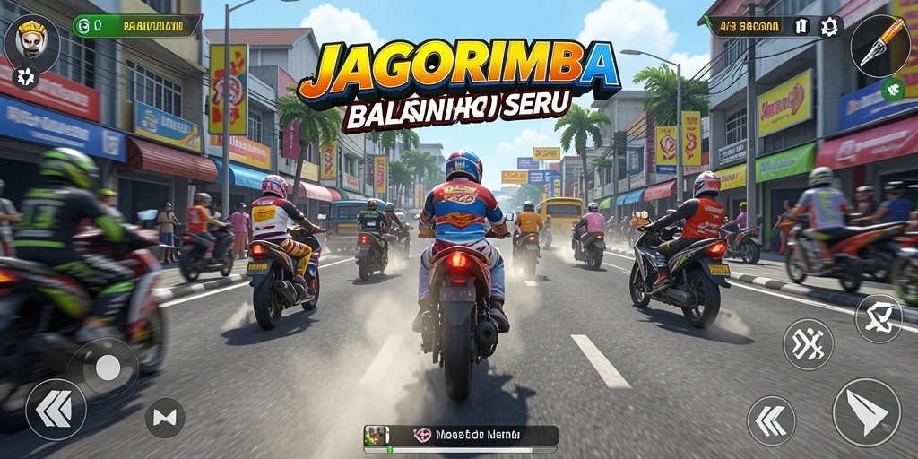 Gameplay seru JAGORIMBA yang penuh aksi balapan motor.