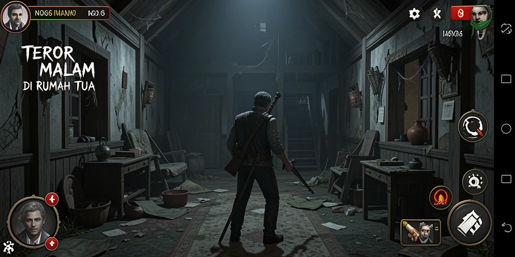 Screenshot menegangkan dari gameplay N06 yang menampilkan suasana horror.