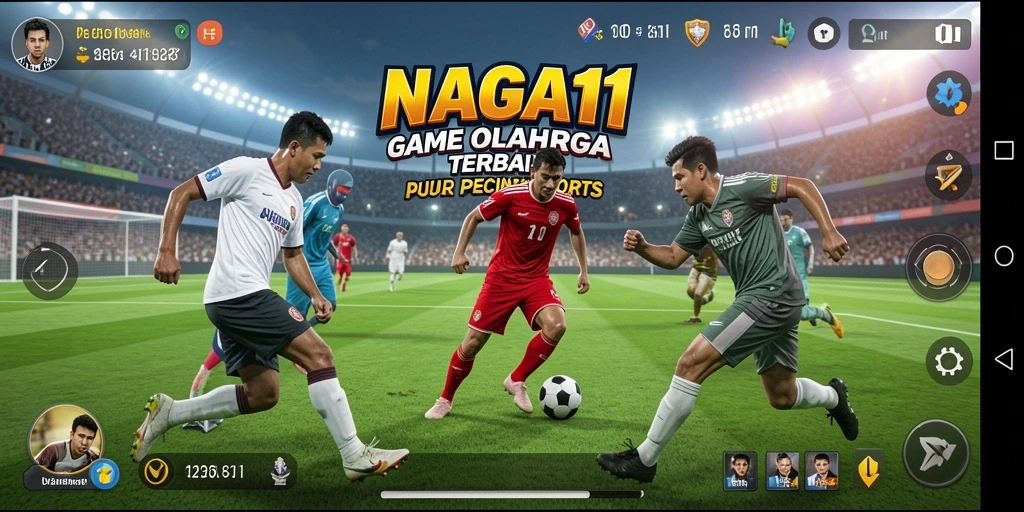 Screenshot utama NAGA11 menampilkan aksi seru dalam permainan olahraga.