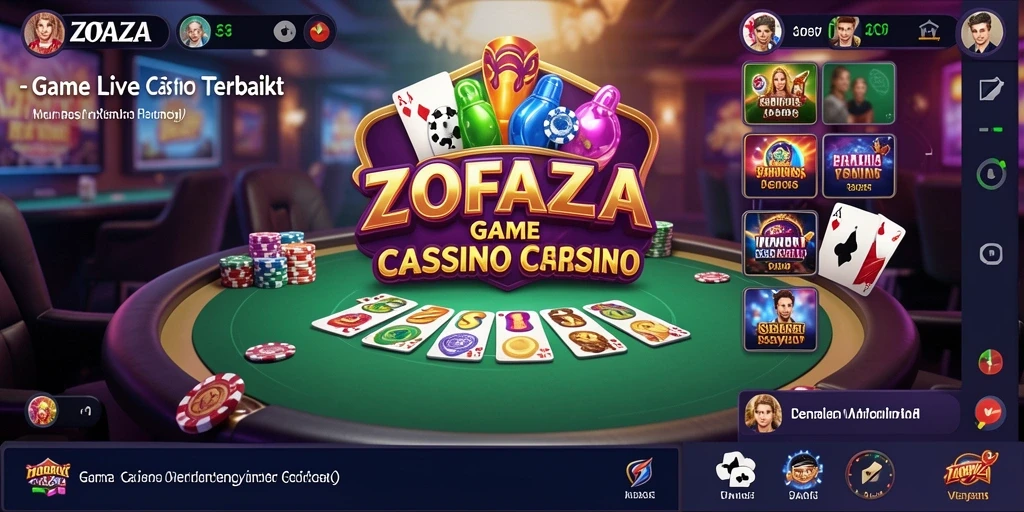 Gameplay ZOFAZA yang menampilkan dealer live dan suasana kasino yang nyata.